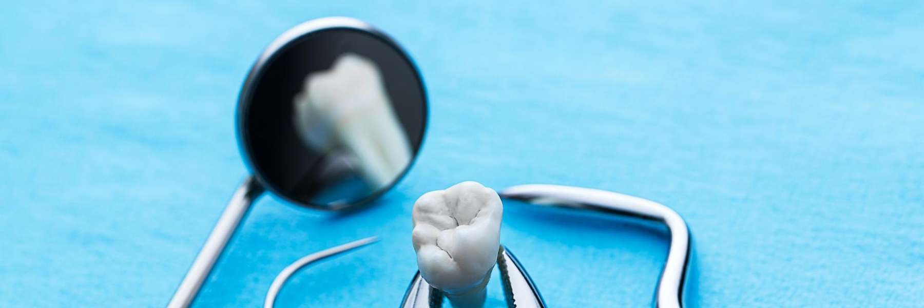 A dental mirror and a tooth model in Decatur, IL